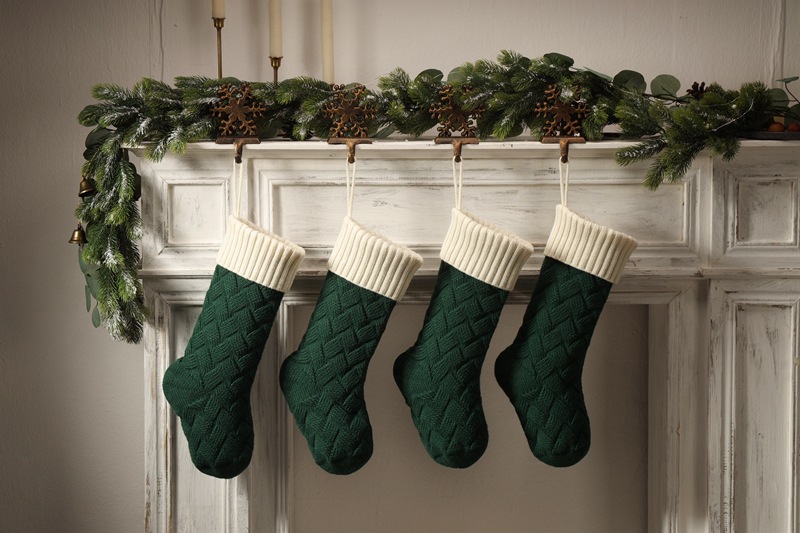 Knitted Christmas Stockings Large Size Cable Knit Holiday Decorative Gifts